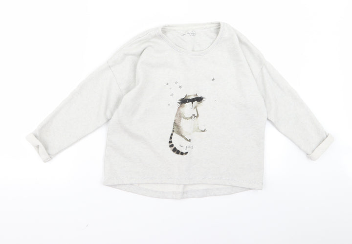NEXT Girls Grey  Rayon Pullover Jumper Size M