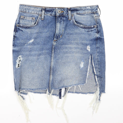 Preworn Womens Blue  Denim Straight & Pencil Set Size 40