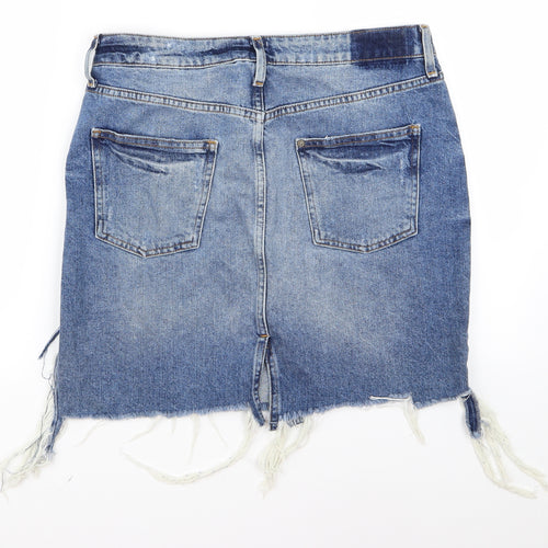 Preworn Womens Blue  Denim Straight & Pencil Set Size 40