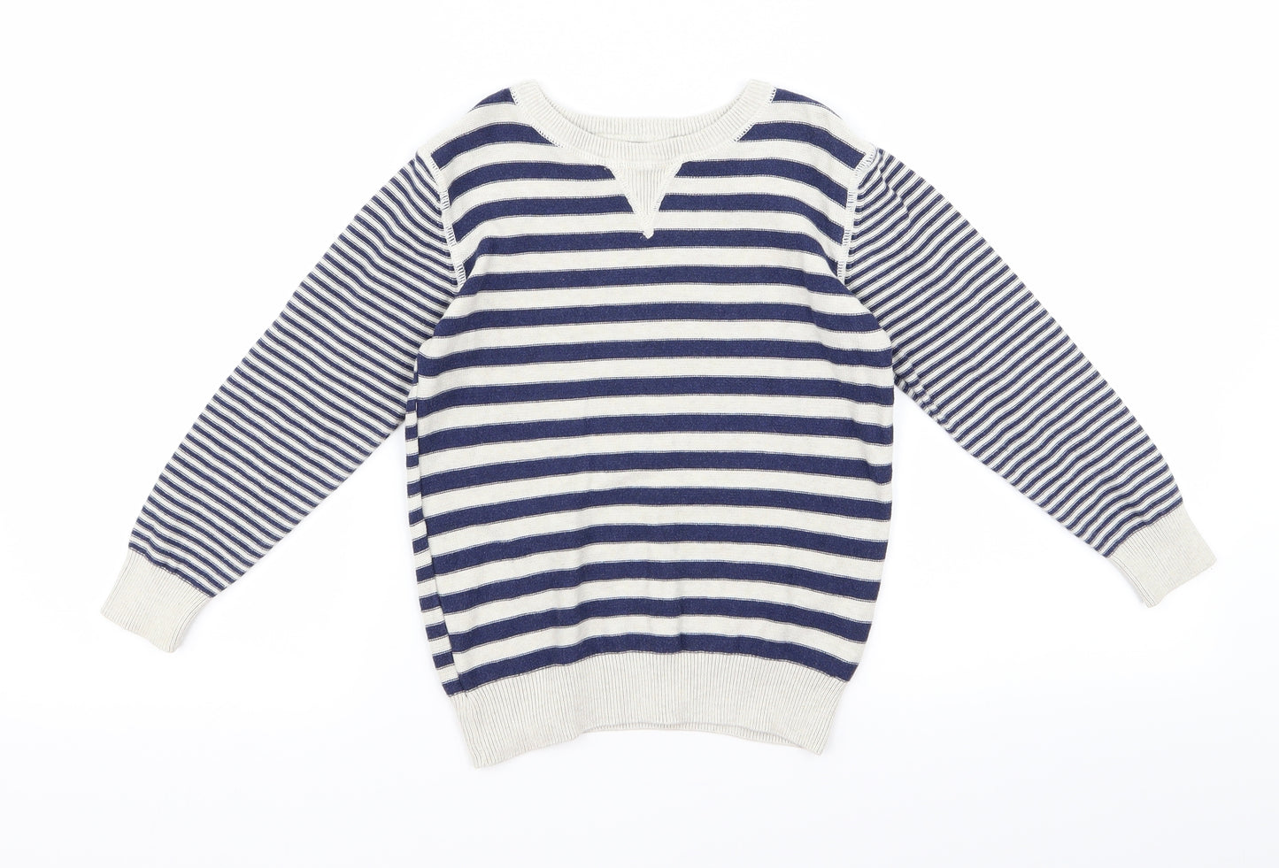 NEXT Boys Blue Striped Rayon Pullover Jumper Size 6 Years