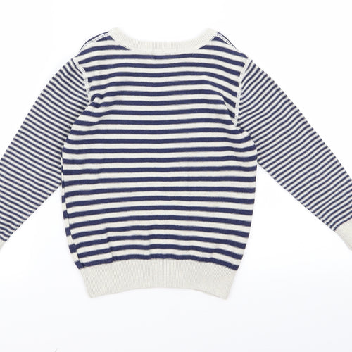 NEXT Boys Blue Striped Rayon Pullover Jumper Size 6 Years