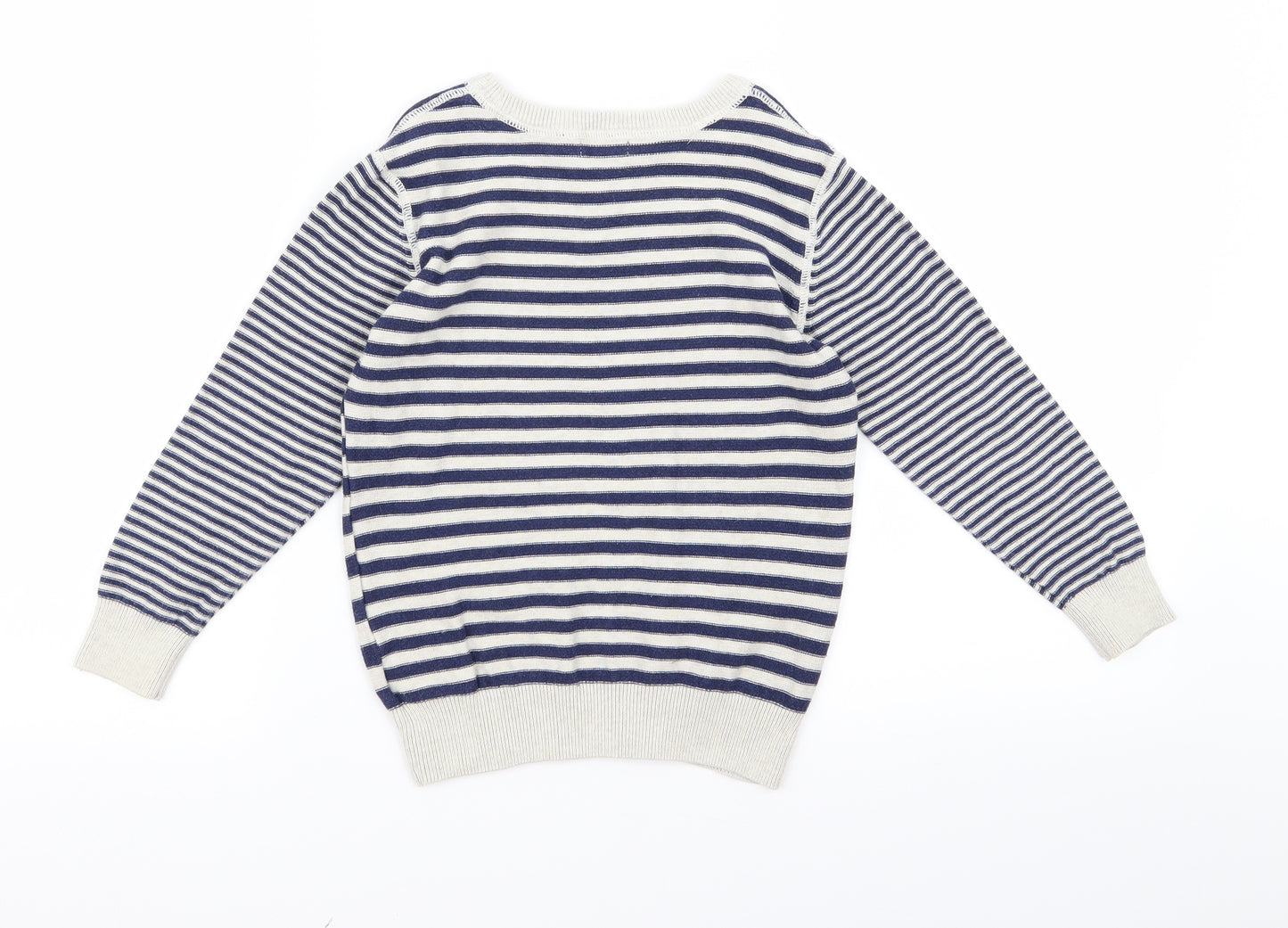 NEXT Boys Blue Striped Rayon Pullover Jumper Size 6 Years