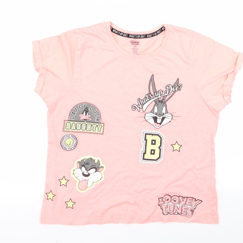 Looney Toons Womens Pink   Basic T-Shirt Size M