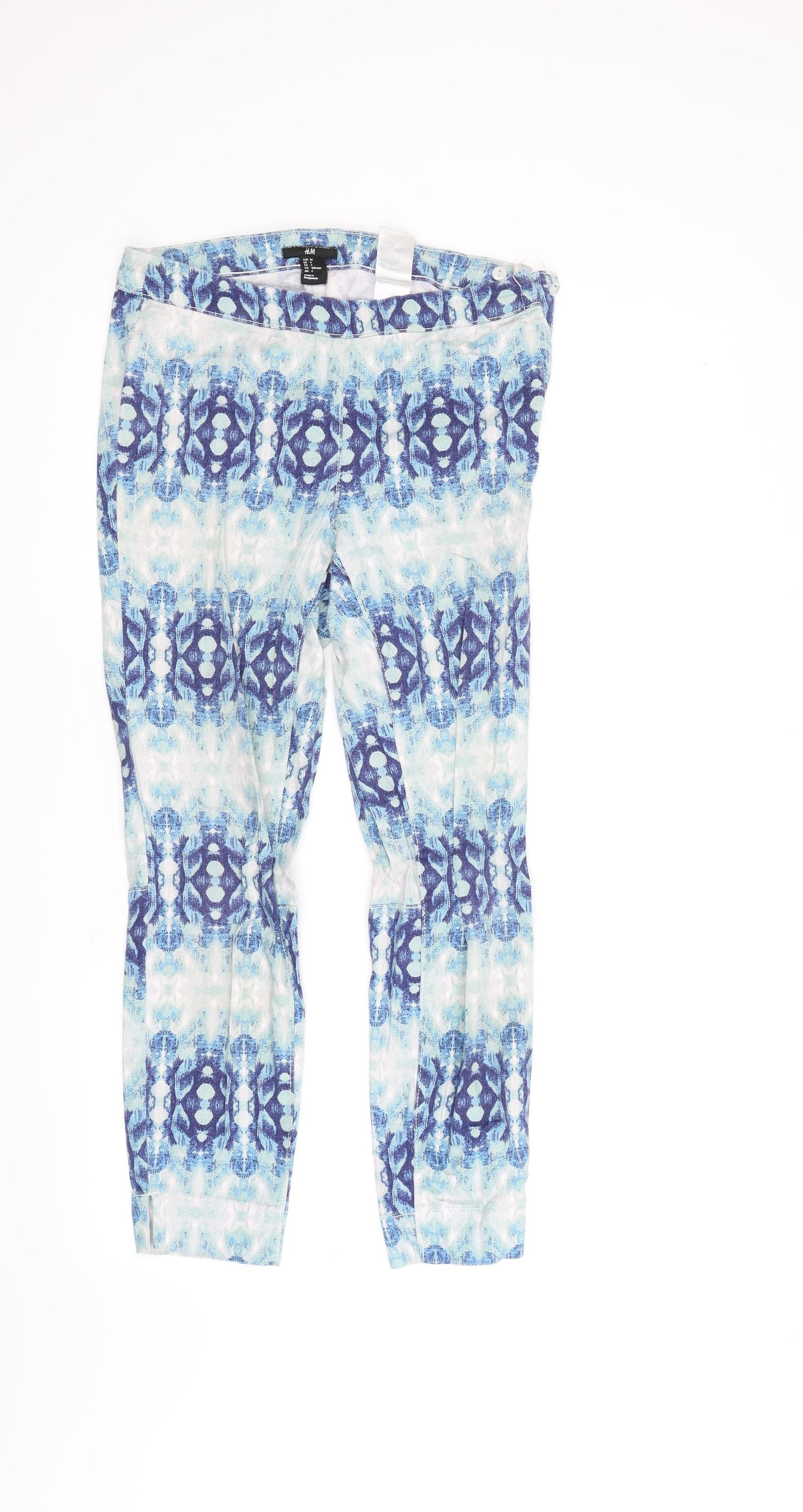 H&M Womens Blue   Trousers  Size 6 L24 in - Tie Dye Effect