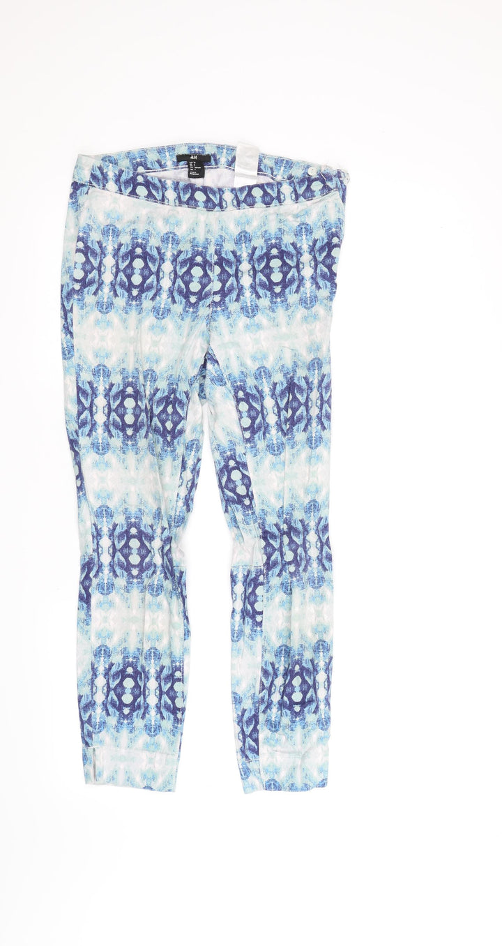 H&M Womens Blue   Trousers  Size 6 L24 in - Tie Dye Effect
