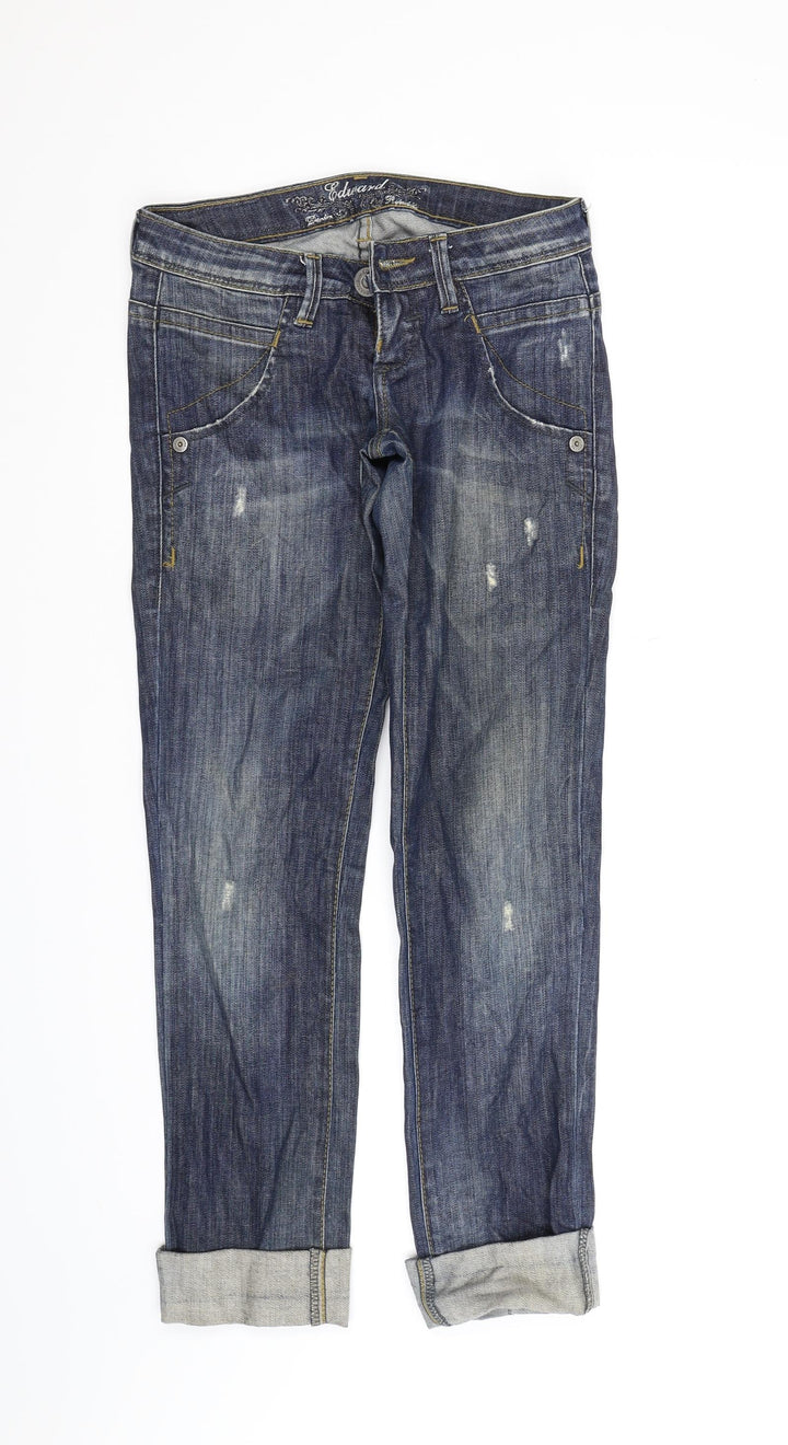 Edward Womens Blue  Denim Straight Jeans Size 26 in L28 in