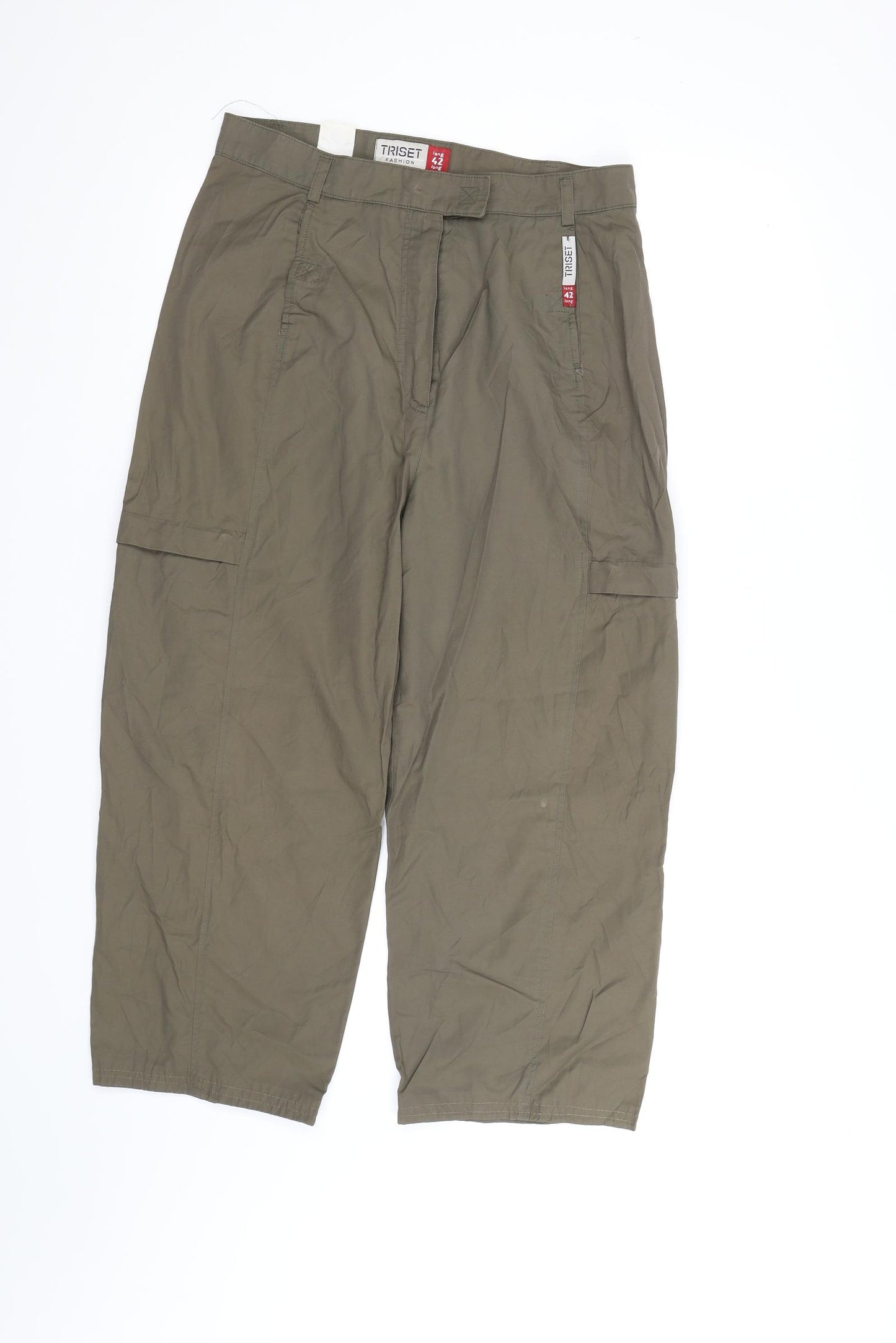 Triset Womens Green   Cropped Trousers Size 14 L22 in