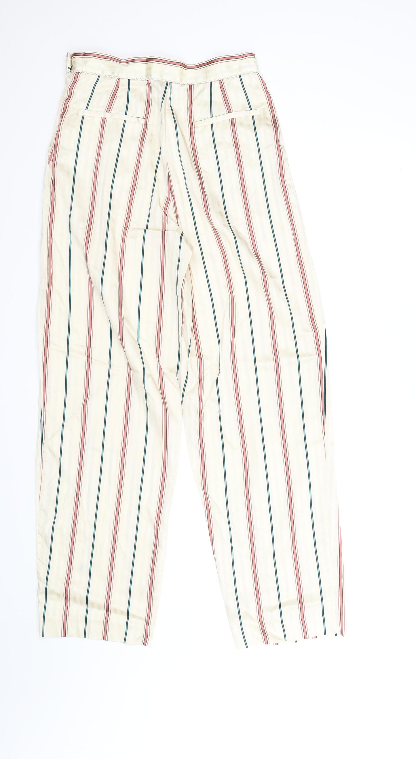 H&M Womens Multicoloured Striped  Trousers  Size 8 L29 in