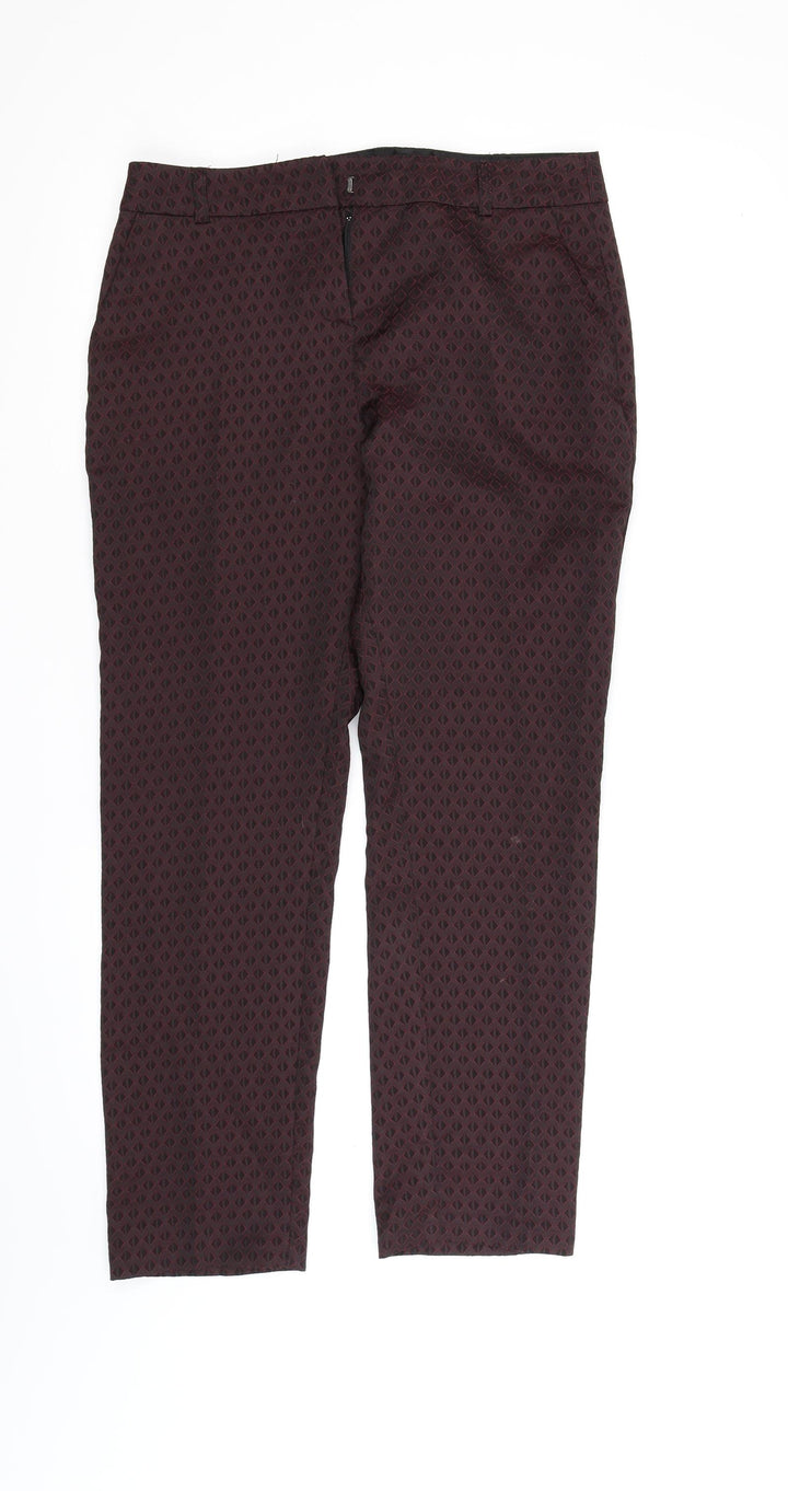 Miss Selfridge Womens Red Polka Dot Trousers Size 10 L26 in