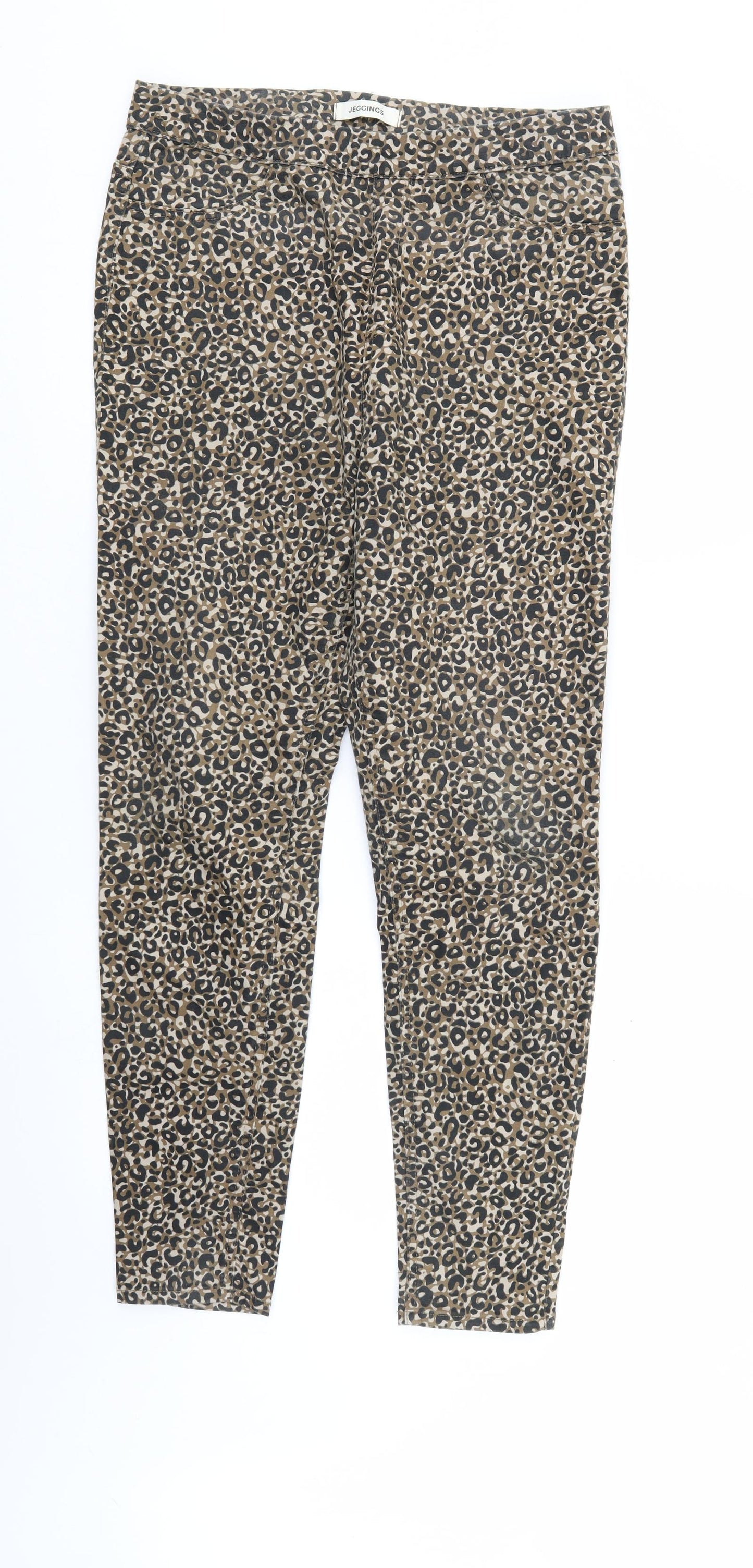 M&S Womens Multicoloured Animal Print Denim Jegging Jeans Size 14 L28 in