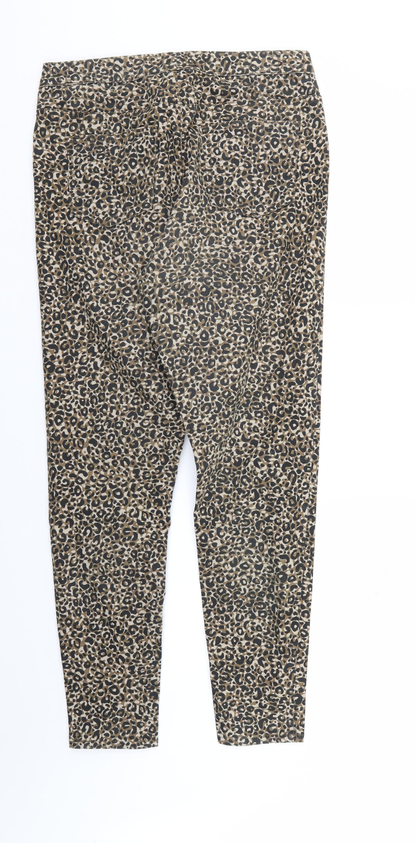 M&S Womens Multicoloured Animal Print Denim Jegging Jeans Size 14 L28 in