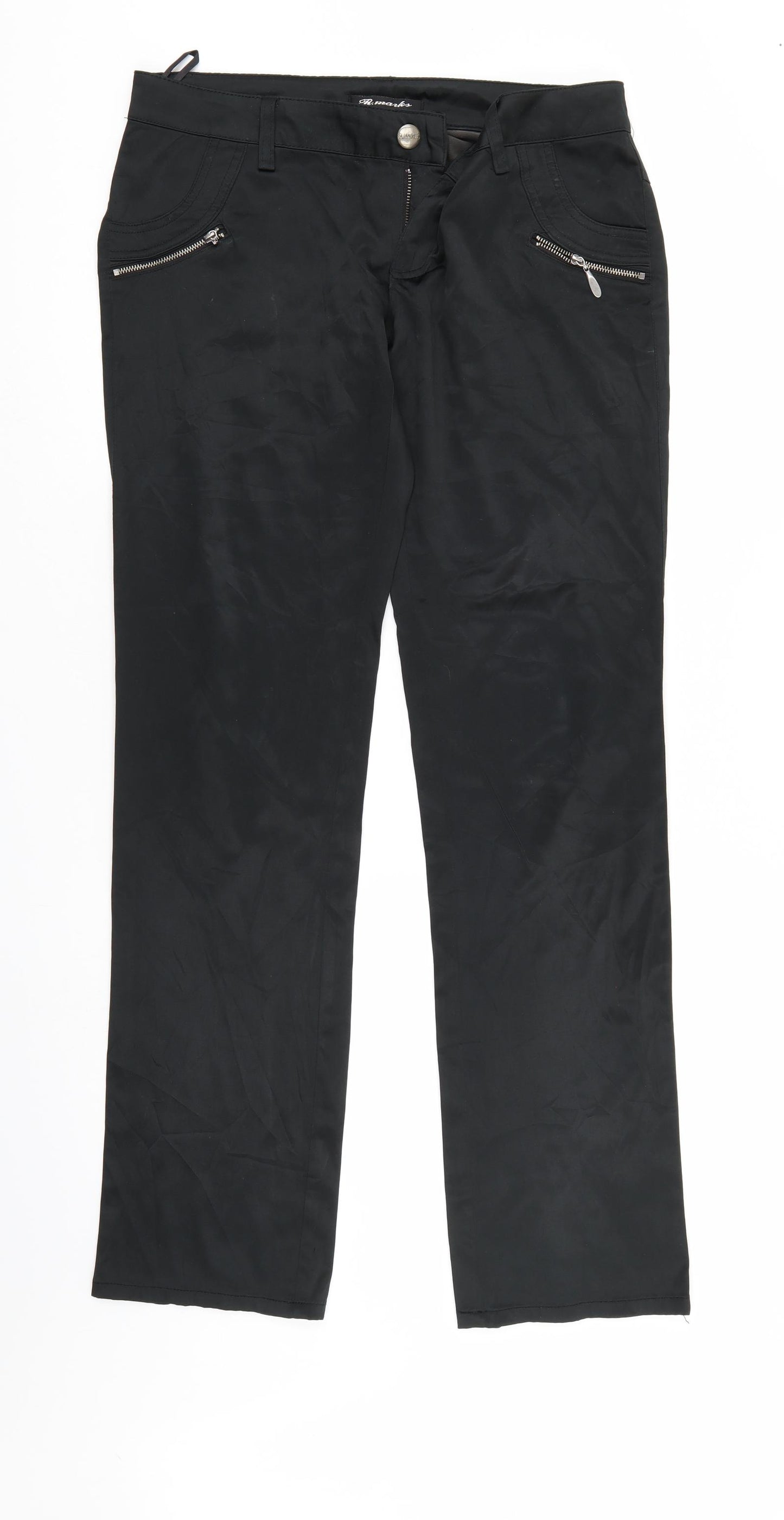 R. Marks Mens Black   Trousers  Size 30 L34 in - leather look
