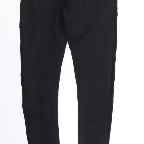 Preworn Womens Black Striped  Trousers  Size L L27 in