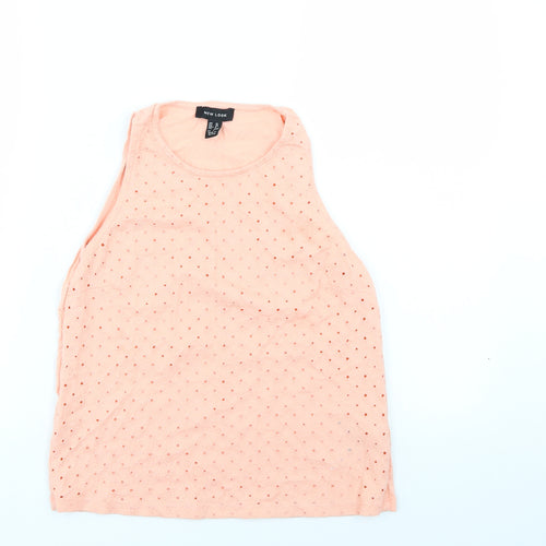 New Look Womens Orange Floral  Basic Tank Size 10