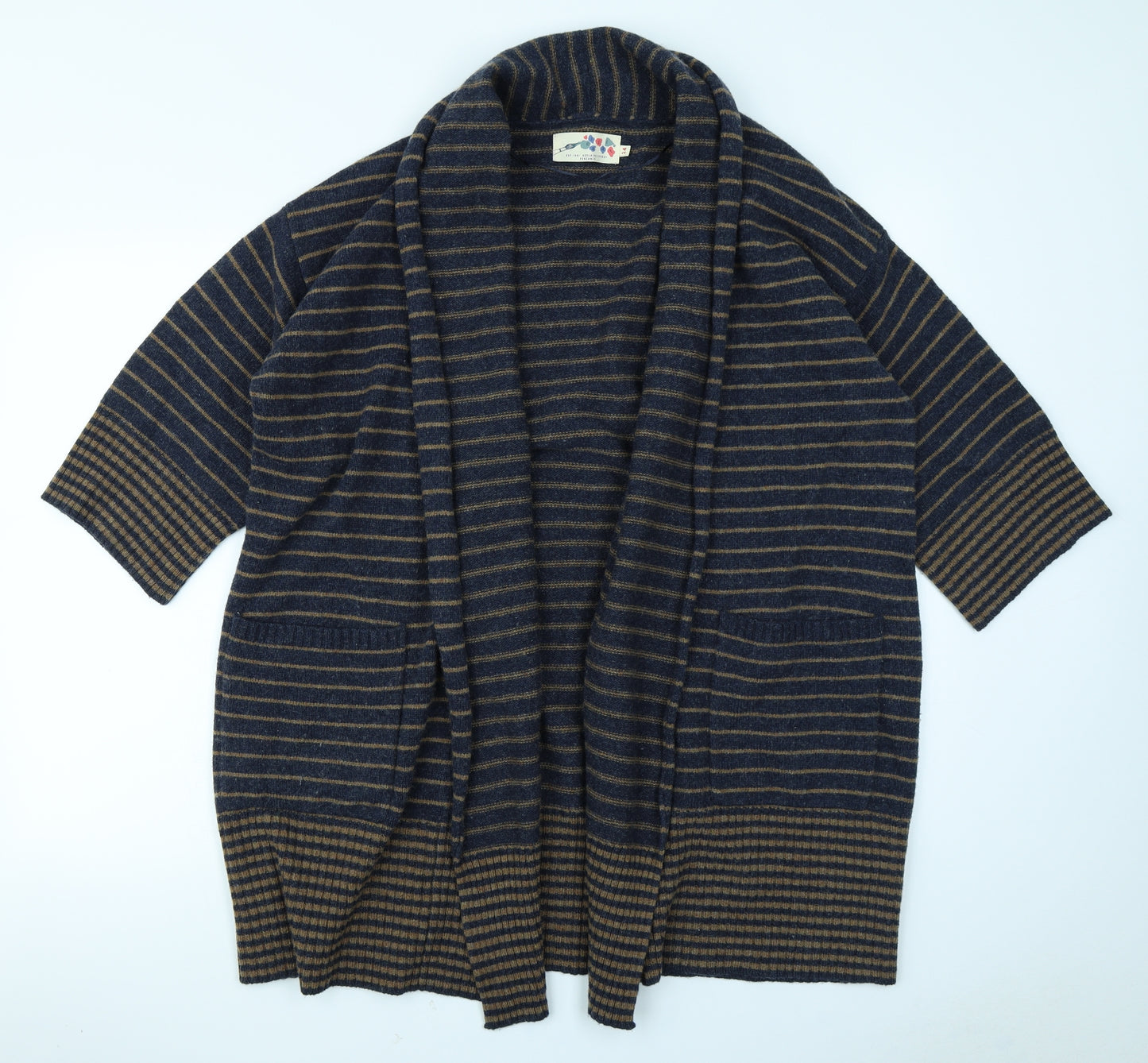 Seasalt Womens Blue Striped  Cardigan Jumper Size 14
