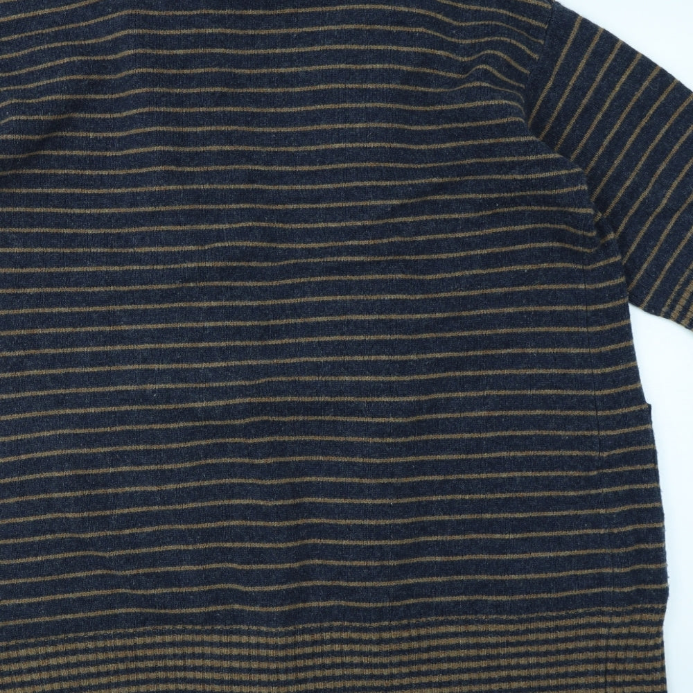 Seasalt Womens Blue Striped  Cardigan Jumper Size 14