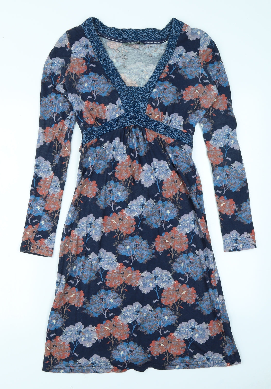 Lily & Me Womens Blue Floral  Fit & Flare  Size 8