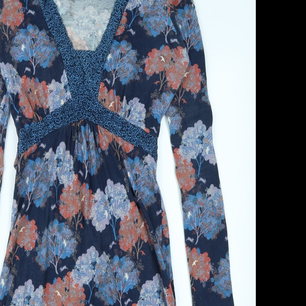 Lily & Me Womens Blue Floral  Fit & Flare  Size 8