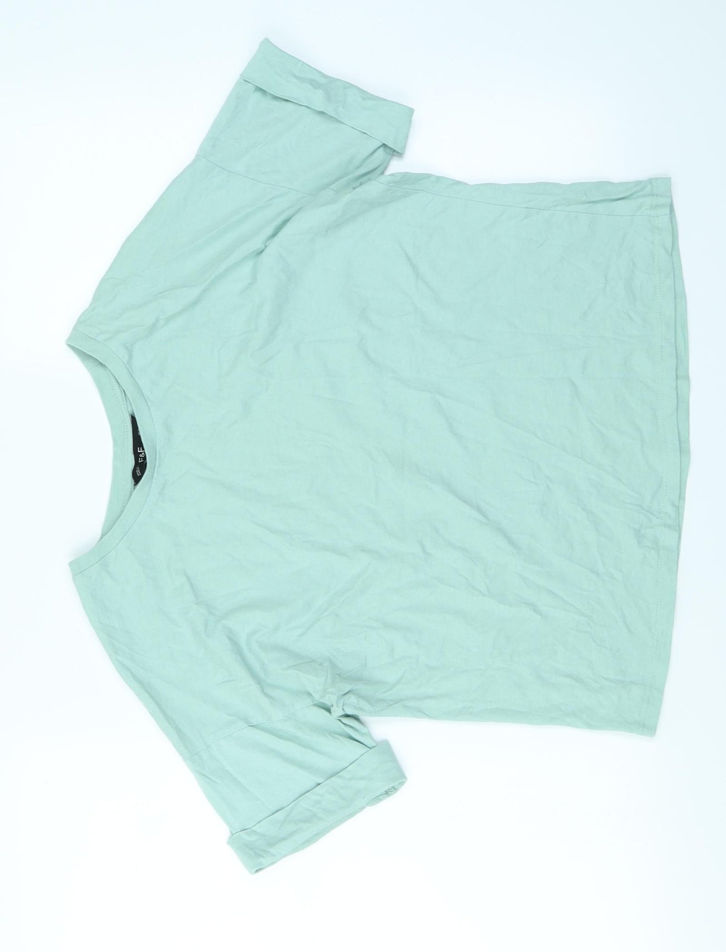 F&F Womens Green   Cropped T-Shirt Size 12