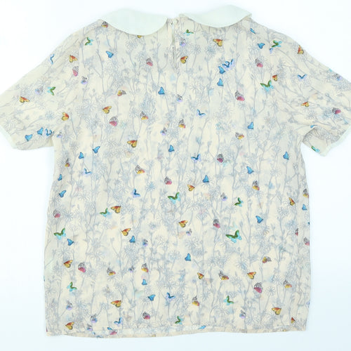 Atmosphere Womens Beige Floral  Basic Blouse Size 10
