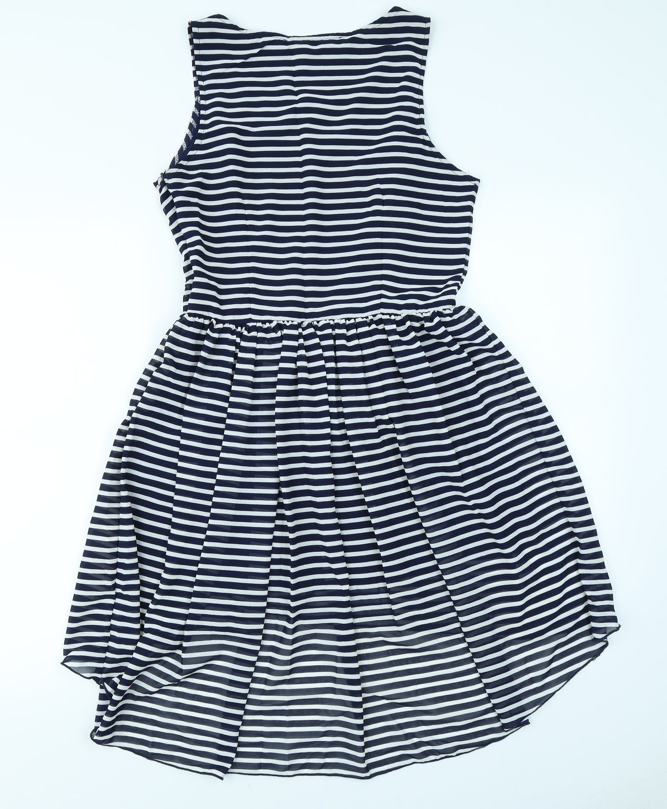 Mela Loves London Womens Blue Striped  Skater Dress  Size 12