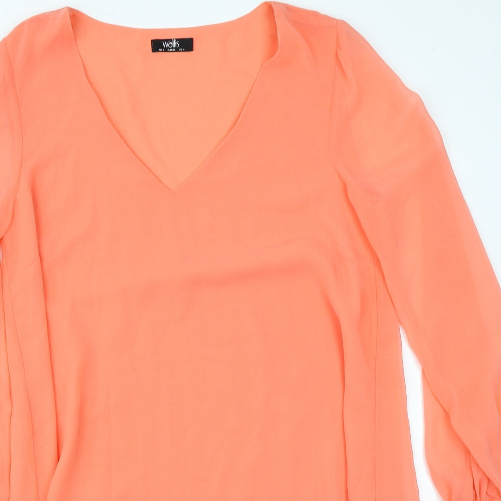 Wallis Womens Orange   Basic Blouse Size 8
