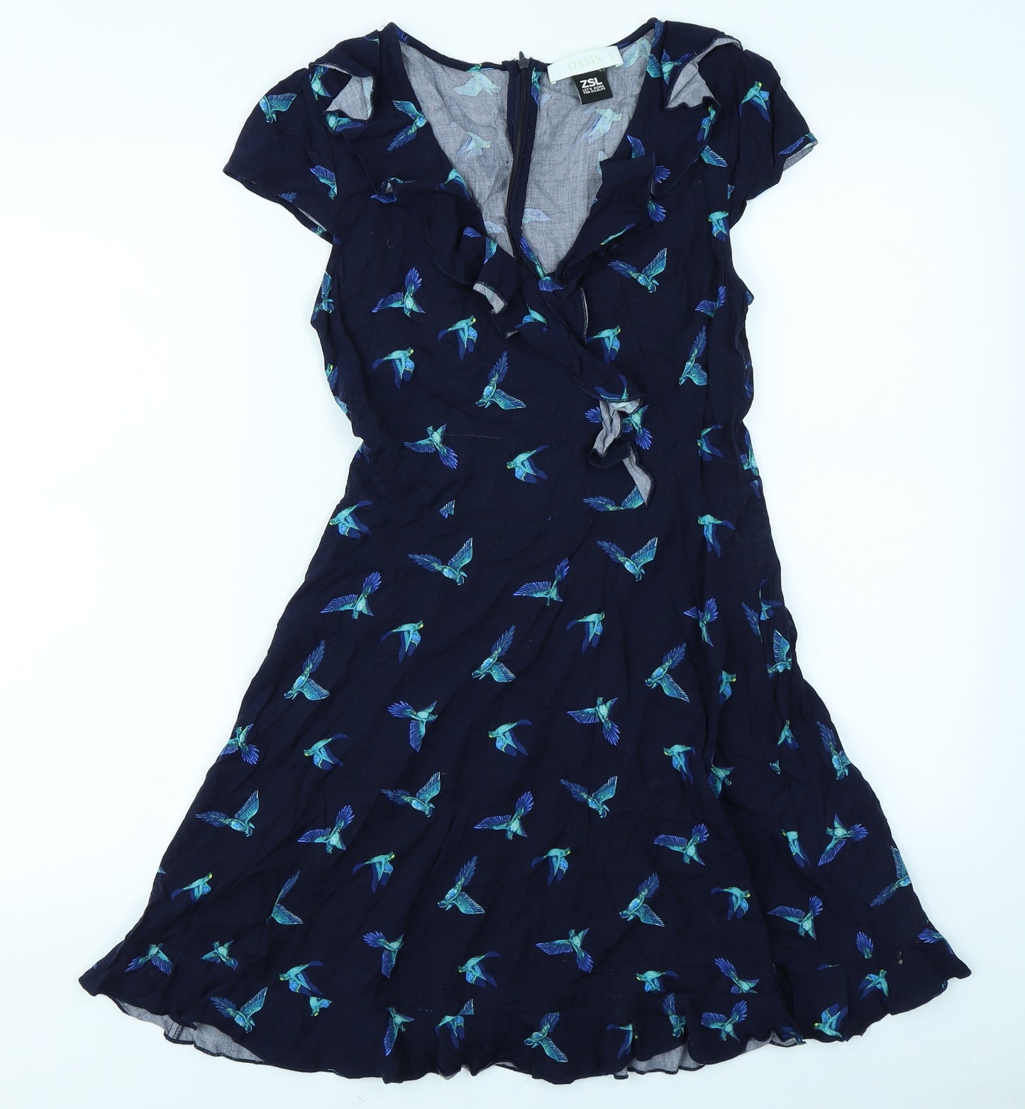 Oasis Womens Blue   Skater Dress  Size 8