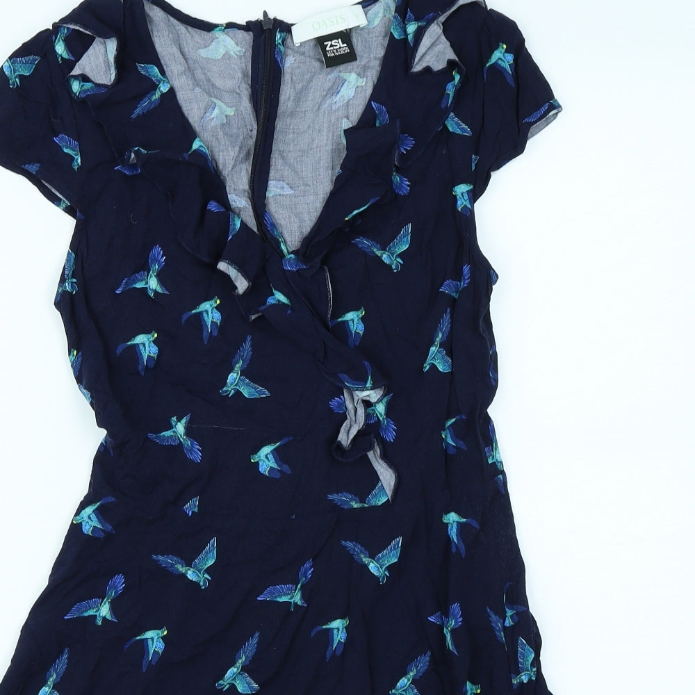 Oasis Womens Blue   Skater Dress  Size 8