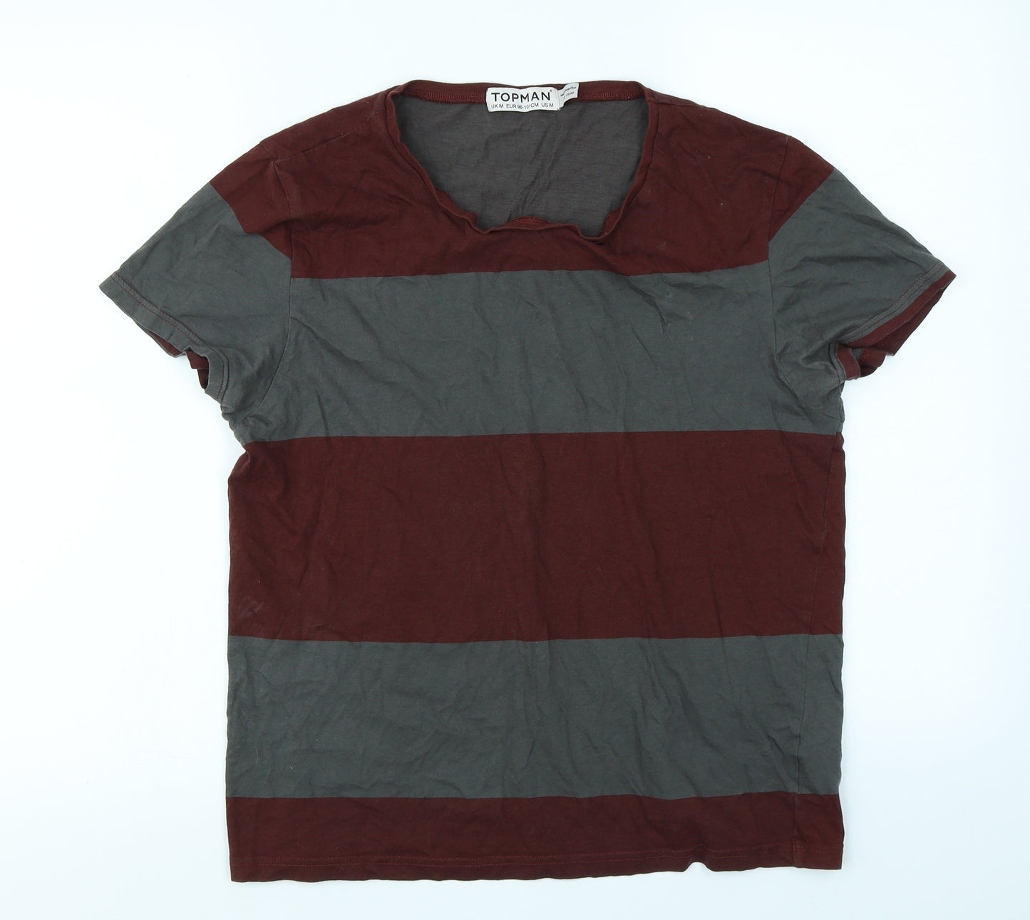 Topman Mens Purple Striped   T-Shirt Size M