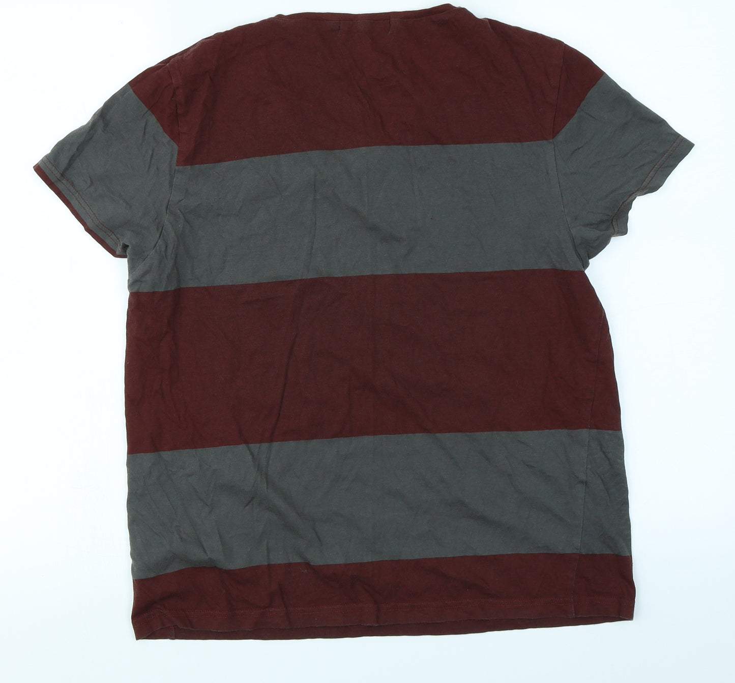 Topman Mens Purple Striped   T-Shirt Size M