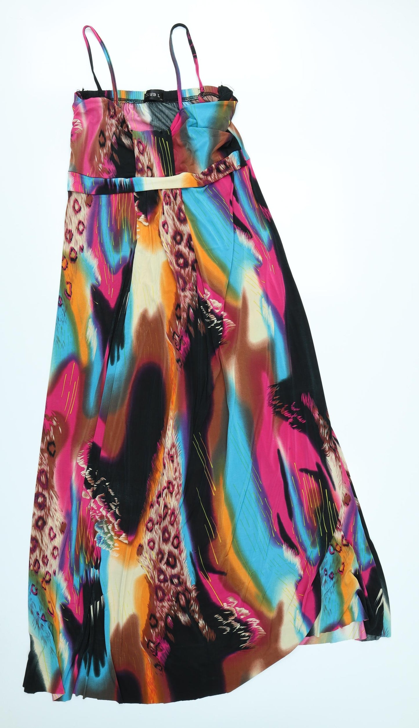 Club L Womens Pink Animal Print  Maxi  Size L