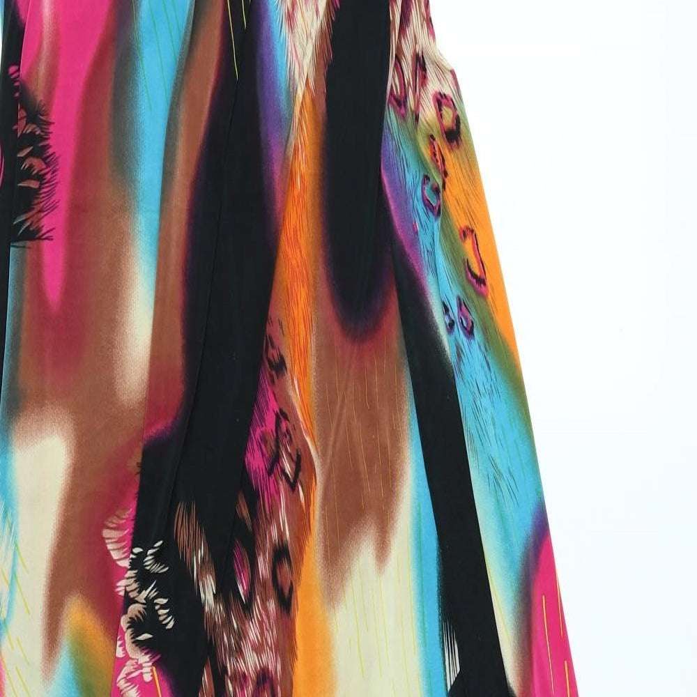Club L Womens Pink Animal Print  Maxi  Size L