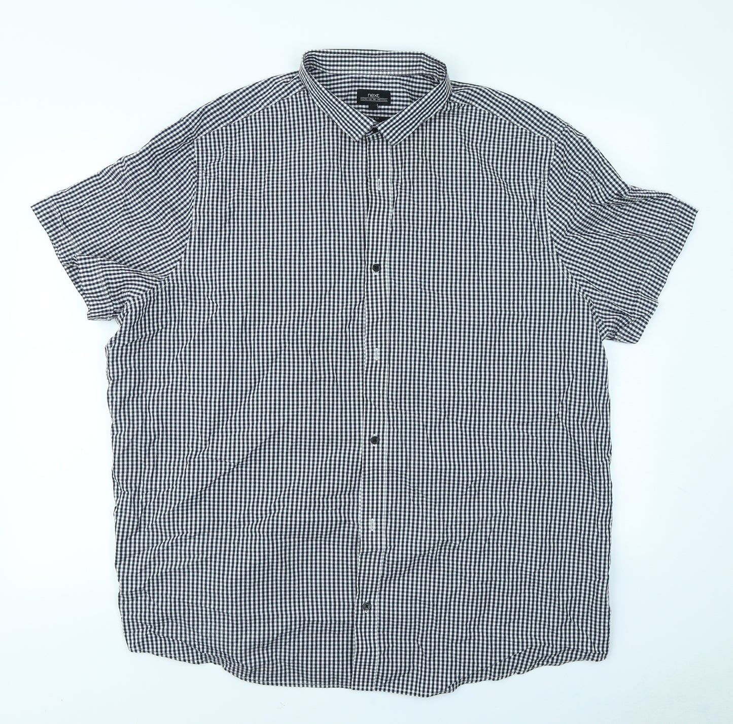 NEXT Mens Black Check   Button-Up Size 3XL