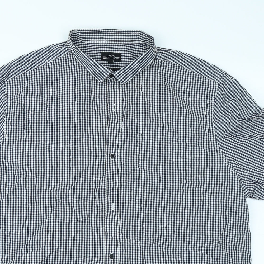 NEXT Mens Black Check   Button-Up Size 3XL