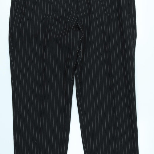 Preworn Mens Black Striped  Capri Trousers Size 38 in L26 in