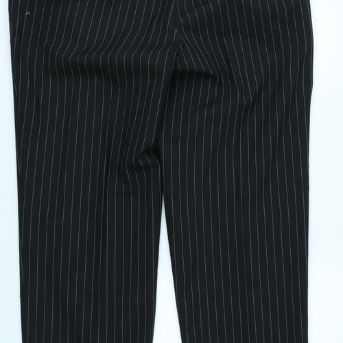 Preworn Mens Black Striped  Capri Trousers Size 38 in L26 in