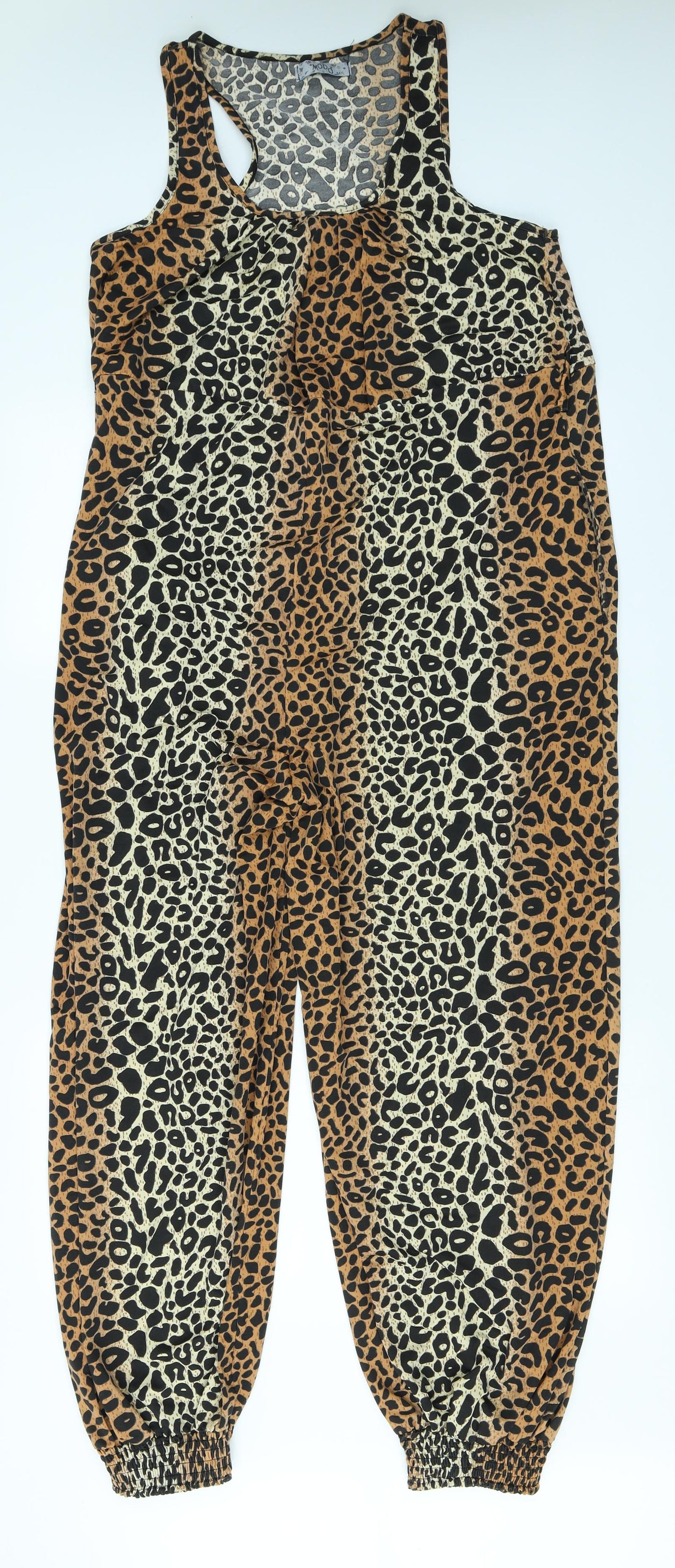 MODO Womens Brown Animal Print  Playsuit One-Piece Size M L27 in