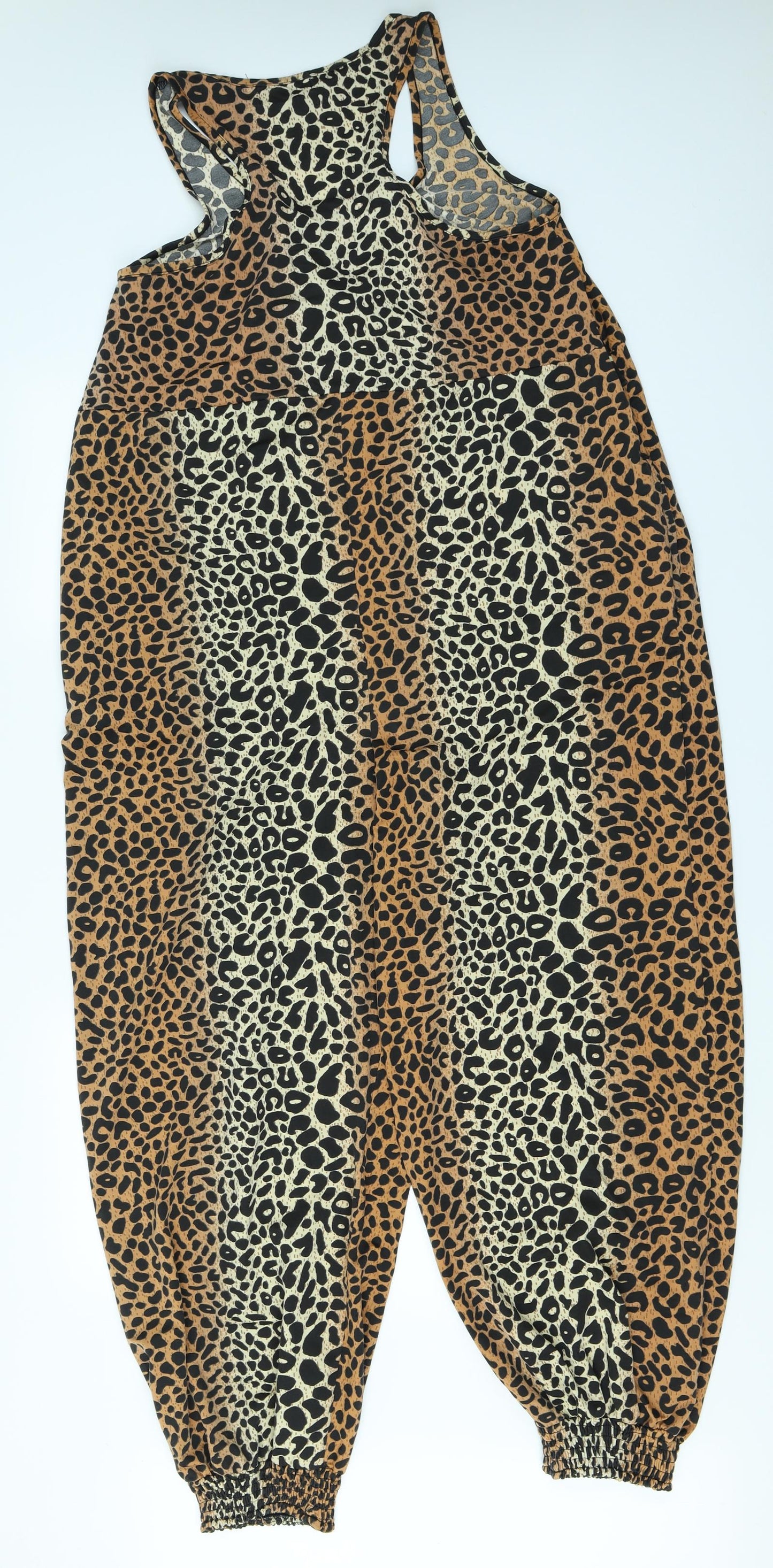 MODO Womens Brown Animal Print  Playsuit One-Piece Size M L27 in