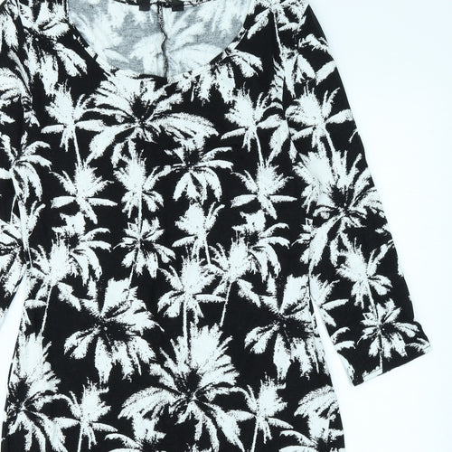 New Look Womens Black Floral  Bodycon  Size 14