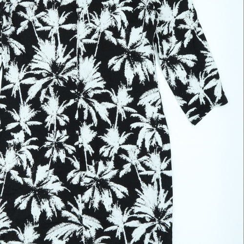 New Look Womens Black Floral  Bodycon  Size 14