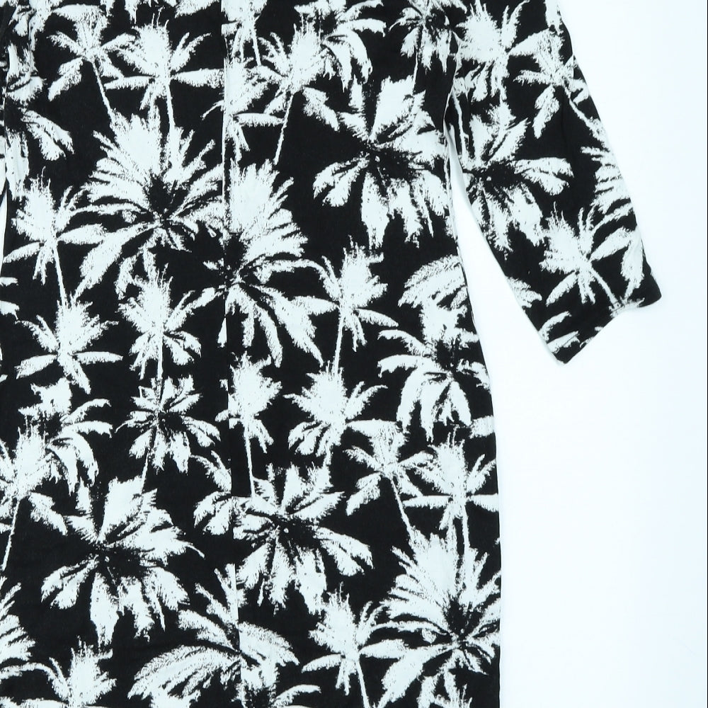 New Look Womens Black Floral  Bodycon  Size 14