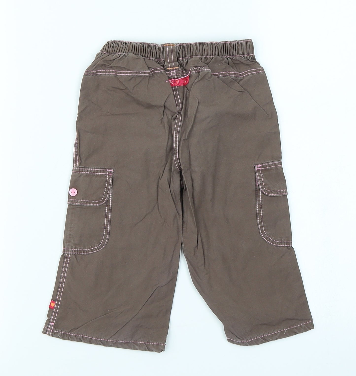 Mothercare Girls Brown   Cargo Trousers Size 9-12 Months