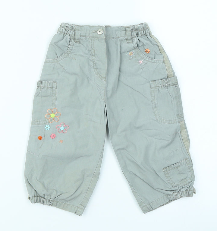 /mothercare Baby Grey Cargo Trousers Size 9-12 Months
