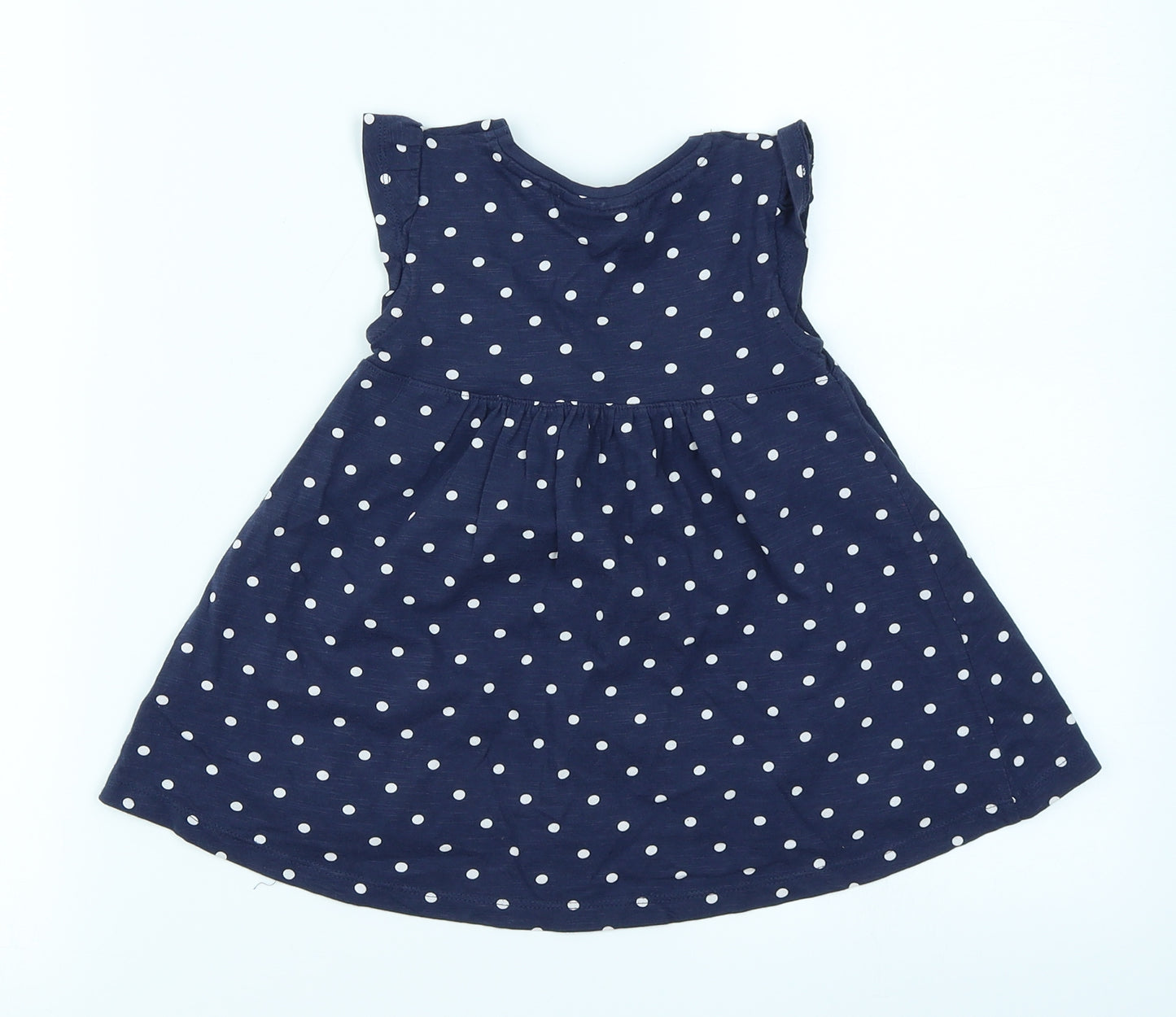 NEXT Girls Blue Spotted  Skater Dress  Size 9-12 Months
