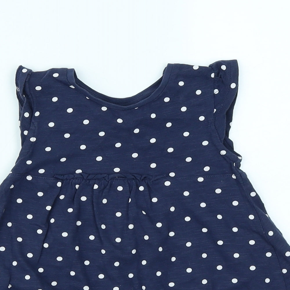 NEXT Girls Blue Spotted  Skater Dress  Size 9-12 Months