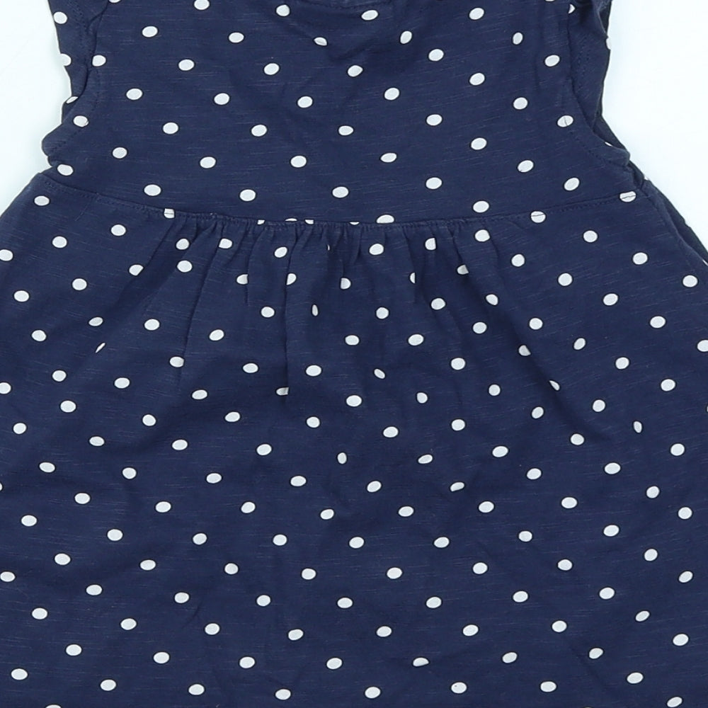 NEXT Girls Blue Spotted  Skater Dress  Size 9-12 Months