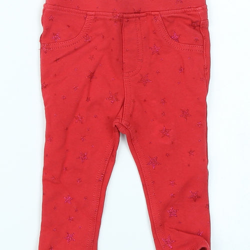 H&M Girls Red Spotted  Jogger Jeans Size 3-6 Months