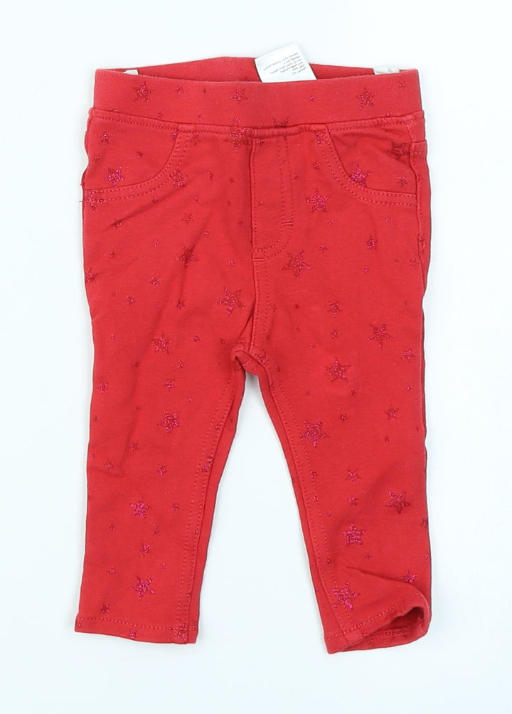 H&M Girls Red Spotted  Jogger Jeans Size 3-6 Months