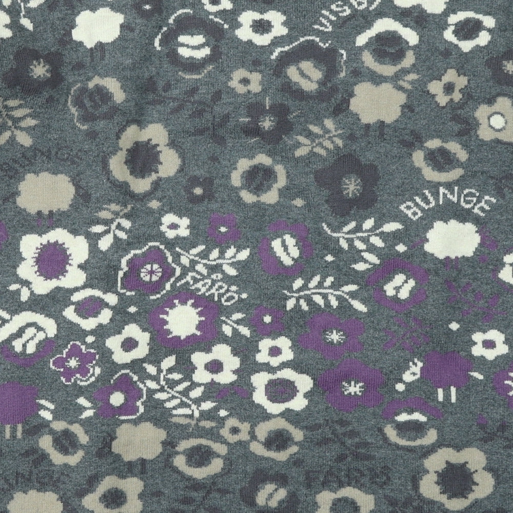 Gudrun Sjöden Womens Grey Floral  Cardigan Jumper Size L
