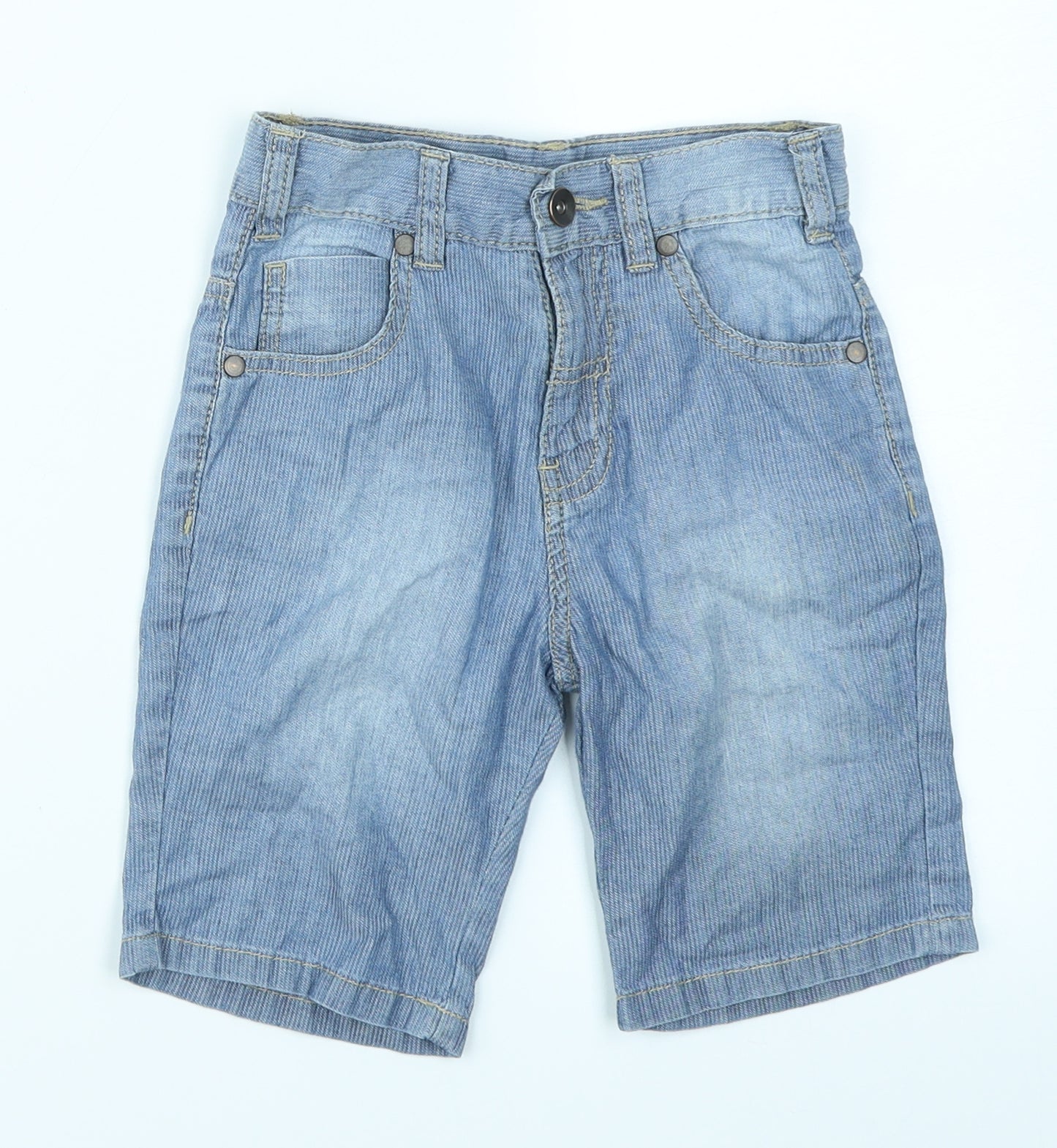 George Boys Blue Striped Denim Cargo Shorts Size 4-5 Years
